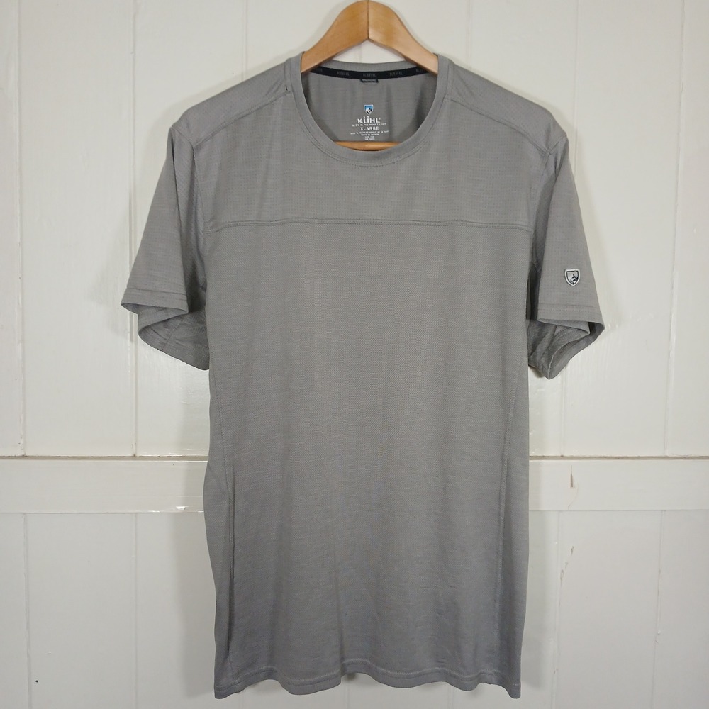 KUHL Engineered Krew T-Shirt Mens XL Grey Short Sleeve Textured Base Layer 7361